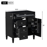 ZUN 30'' Bathroom Vanity without Top Sink, Modern Bathroom Storage Cabinet with 2s and a Tip-out N710P177299B