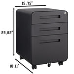 ZUN 3 Drawer Mobile File Cabinet Under Desk Office,Simple Style Versatile Storage Cabinet for W124782438