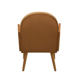 Mid-century Accent Chair with Rattan Armrests&Wooden Legs, for Living Room Reading Bedroom Balcony, N765P220370Y