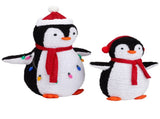 2-Piece Lighted Plush Penguins Christmas Yard Decorations, Set of 2 Pre-lit Pull Up Penguins with 78568645