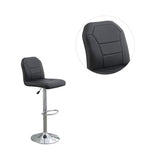 Adjustable stool Chair Black Faux Leather Clean Lines Seat Chrome Base Modern Set of 2 Chairs / B011P151351