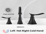 2-Handle 8 inch Widespread Bathroom Sink Faucet Matte Black Lavatory Faucet 3 Hole 360&deg Swivel 99411719