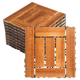 27pcs Wood Interlocking Deck Tiles 11.8"x11.8", Waterproof Flooring Tiles for Indoor and Outdoor, 87533967