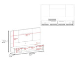 White and Natural Oak Entertainment Center Multistorage and Cable Management B062P290235