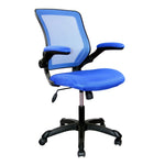 ZUN Mesh Task Office Chair with Flip Up Arms, Blue 11465606