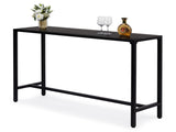 55" Outdoor Bar Table with Adjustable Feet, Rectangle Narrow Counter Height Table, 50542230