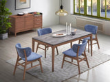 Blue and Walnut Padded Side Chair B062P209228