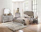 Glamorous Silver Finish Dresser 1pc 7 Drawers Beveled Mirror Trim Modern Bedroom Furniture B011134404