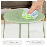 Patio Small Side Table, Waterproof Round Metal Coffee Table, Weather Resistant End Table for Indoor 18271862