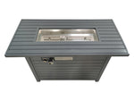 ZUN 25'' H x 42'' W Steel Propane Outdoor Fire Pit Table with Lid B120142401