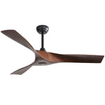 ZUN 52 Inch Modern Ceiling Fan With 3 ABS Blades Remote Control Reversible DC Motor Without Light For W882P146894