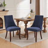 Rayon Cloth Flocking Linen Dining Chairs Channel Kitchen Dinner Chair Comfy Fabric Upholstered W1143P190235