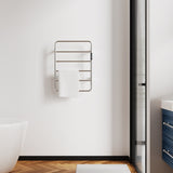 18.7" Heated Towel Rack for Bathroom,Wall Mounted with Intelligent Touch Screen Timer, 6-Bar Towel 60822670