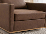 30.5"W Upholstered Square Swivel Accent Chair and Comfy Accent Single Sofa 360 Degree Club W3118P494328