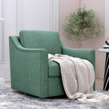 360 Degree Swivel Armchair Cotton linen skin-friendly fabric Ergonomic design Brass nail decorative W2113127462