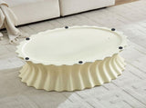 35.04 inch Oval Coffee Table Vintage Sturdy Fiberglass Table For Living Room Apartment Office No W876P408744
