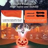 6ft Halloween Inflatable Ghost & Pumpkin Decoration - Colorful Rotating Flame Light, 190T Waterproof 31184295
