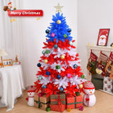 ZUN 6 FT Patriotic Artificial Christmas Tree, Hinged Tree 4th of July Patriotic Decorations with 900 92099137