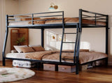 Metal Bunk Bed, Heavy Duty Full Over Queen Bunk Beds with 5 Extra Support Legs, 990 lbs Capacity, W5635P539715