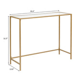 ZUN 39.4" Console Sofa Table, Modern Entryway Table, Tempered Glass Table, Metal Frame, for Living Room, 12257025