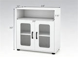 White Modern Engineered Wood Bathroom with Open Compartment, Anti-Toppling Tall Storage 96266294