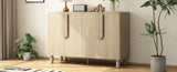 TREXM 4-Door Buffet Cabinet with Storage, Wood Sideboard Cabinet with Unique Arc Handles and N715P264916D
