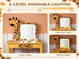 Kids Vanity Set with Light, Girls Vanity Set with Mirror, Toddler Vanity for 3 Year Old, Kids Makeup 01556534