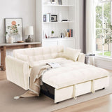 64.9"3-in-1 foldable large size sofa bed, modern velvet double sofa, sofa bed with adjustable back, W2564P228263