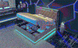 Queen size Upholstered bed, 360 surround LED function, Buttons/Apps/Remote Control, hydraulic N736P188807G
