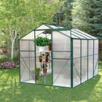 ZUN Polycarbonate Greenhouse,6'x 8' Heavy Duty Walk-in Plant Garden Greenhouse for Backyard/Outdoor 32970978