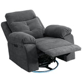 Power Recliner Glider Chair With Bluetooth Speaker 270 Degree Swivel With LED Light Side Arm With W1203P173383