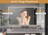 Aluminium Medicine Cabinet Mirror, 35 x 28 Inches Medicine Cabinet with 3 Colors LED Light and W2700P269440