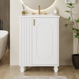 24" Bathroom Vanity with Sink, Bathroom Cabinet with Door Shelf, Side Open Storage, Solid Wood N759P293645K