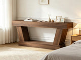 Brown 63" Vintage Entryway Console Table Narrow Design, Open Shelf, for Living Room Space 34671089