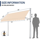 118.1"D x 47.2"W x"H Retractable Awning Khaki 55353871
