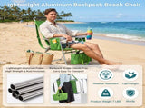 17 Inch Seat Height Beach Chair for Adults, Folding Portable Camping Chair with Headrest, Cup 47482847