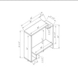 Contemporary Console Table with Two Open Shelves - White & Grey B107131400
