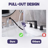 Widespread Pull Out Sprayer Bathroom Faucet, 2-handle Bathroom Sink Faucet W1224P184845