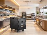 95 Qt Hot Box Food Carrier, Front-Loading End Loader with Wheels, Buckle & Handles, 35179297