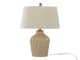 Rockwell 23" Contemporary Ceramic Table Lamp in Cuban Sand Ceramic, Polished Nickel and Natural B202P224211