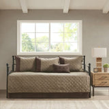 6 Piece Reversible Daybed Cover Set Brown Daybed B03597569
