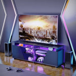 ZUN Gaming TV Stand for PS5 with Power Outlet,for TVs 75 inch and Below,LED Entertainment 82213215