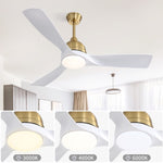 ZUN 54 Inch Modern ABS Ceiling Fan 6 Speed Remote Control Dimmable Reversible DC Motor With Light and 79193518