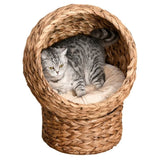 23.5" H Brown cat bed with upholstered, cat basket bed cat house 72080285