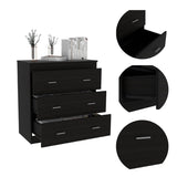 ZUN Montclair 3-Drawer Dresser Black B06280065