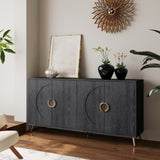 Modern Lacquered 4 Door Wooden Cabinet Sideboard Buffet Server Cabinet Storage Cabinet, for Living W1435P191611