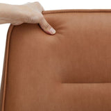 Faux Leather Dining Chairs set of 2, Accent Arm Chair, Metal Steel Frame, Brown 73422630