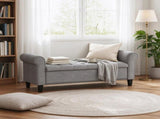 50 Inch End of Bed Storage , Button Tufted Bench with Rolled Arms & Wood Legs 48242345
