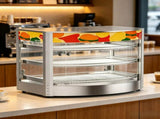 Food Warmer Cabinet with Curved Tempered Glass, Commercial Heated Display, 3 Tier Stainless Steel, 54462682