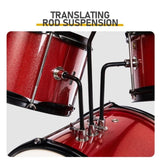 14"x10" 3-Pieces Junior Kids Drum Set Kit Pedal Drum Stick Wrench Drum Stool Red 10582119
